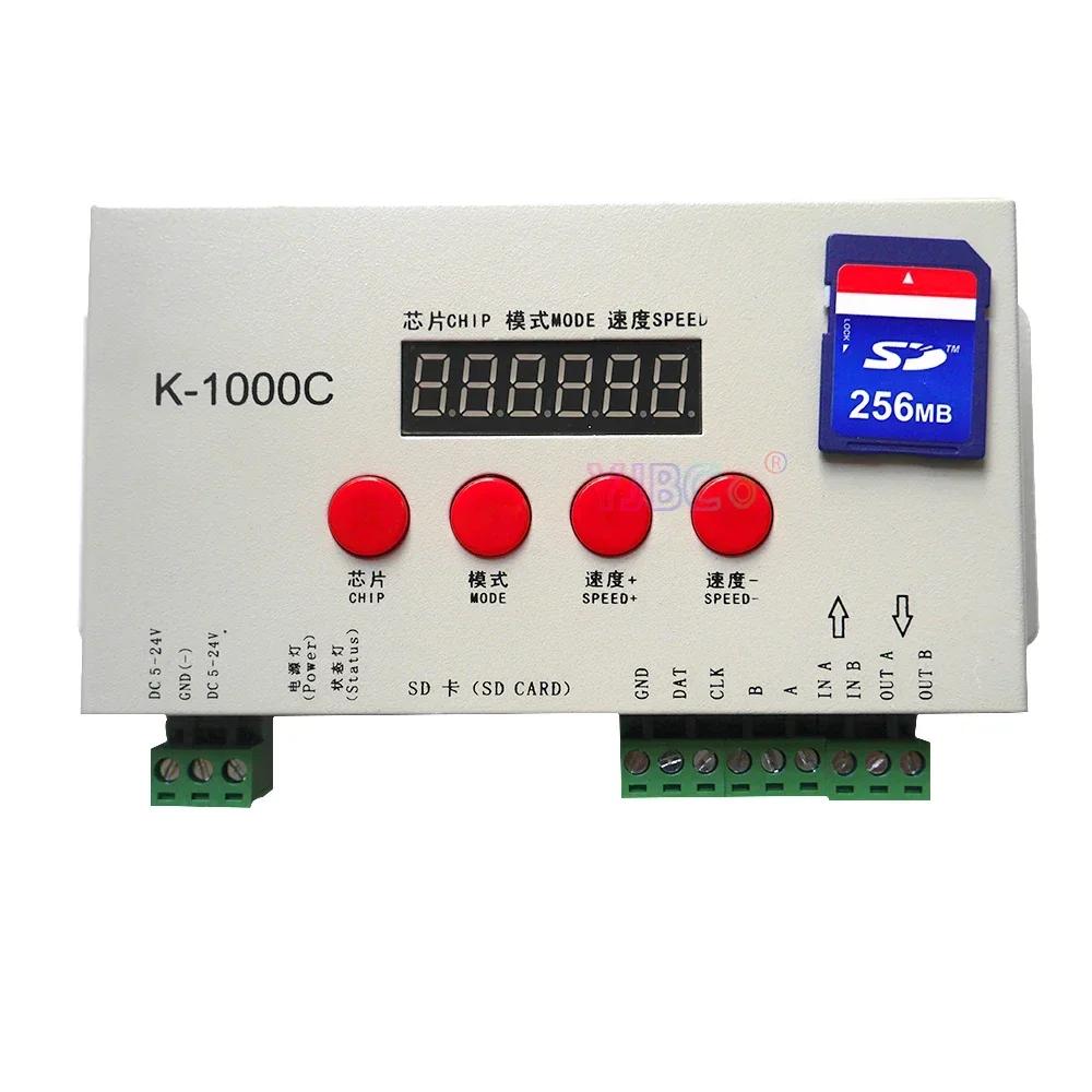 SD ī K-1000C  ǻ α׷  Ʈѷ, LED 2048 ȼ IC RGB Ʈѷ, 5V-24V, 12V, WS2812B, WS2815, SK6812, SK9822